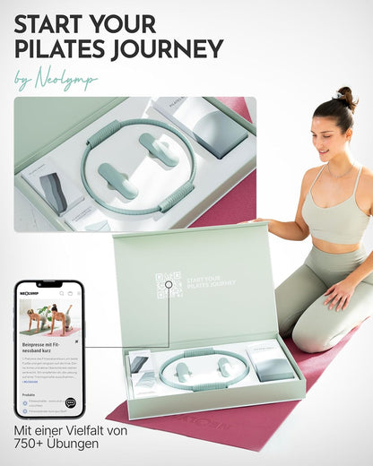 NEOLYMP Pilates Set Für Zuhause – Pilates Ball, Pilates Ring & Gewichte – Komplettes Pilates Zubehör Set – Inkl. Pilates Bänder, 1Kg Hanteln & E-Book – Pilates Essential Kit