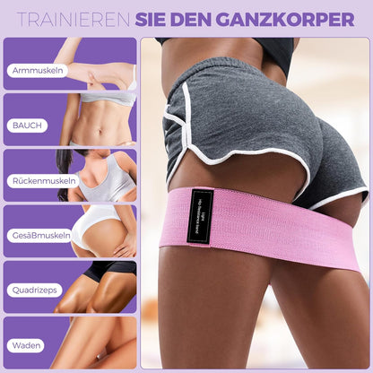 Elastisches Band Für Krafttraining, Aus Stoff, Elastisches Fitnessband, 3 Kraftstufen, Elastisch, Sport Für Yoga/Pilates/Fitness/Squats/Po-Brücke