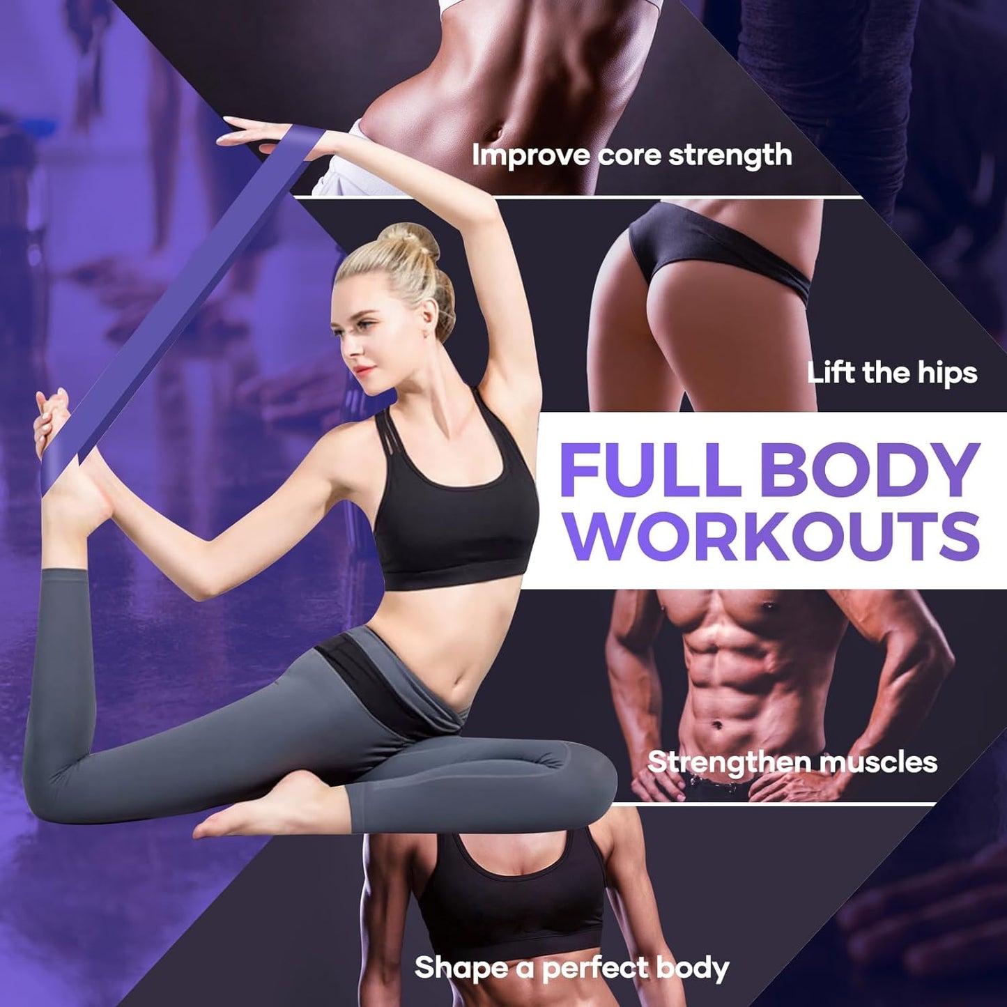 Fokky Fitnessbänder [5Er Set], 100% Naturlatex Resistance Bands Widerstandsbänder Mit Übungsanleitung Auf Deutsch & Tragebeutel, Gymnastikband Fitnessband Für Muskelaufbau Pilates Yoga