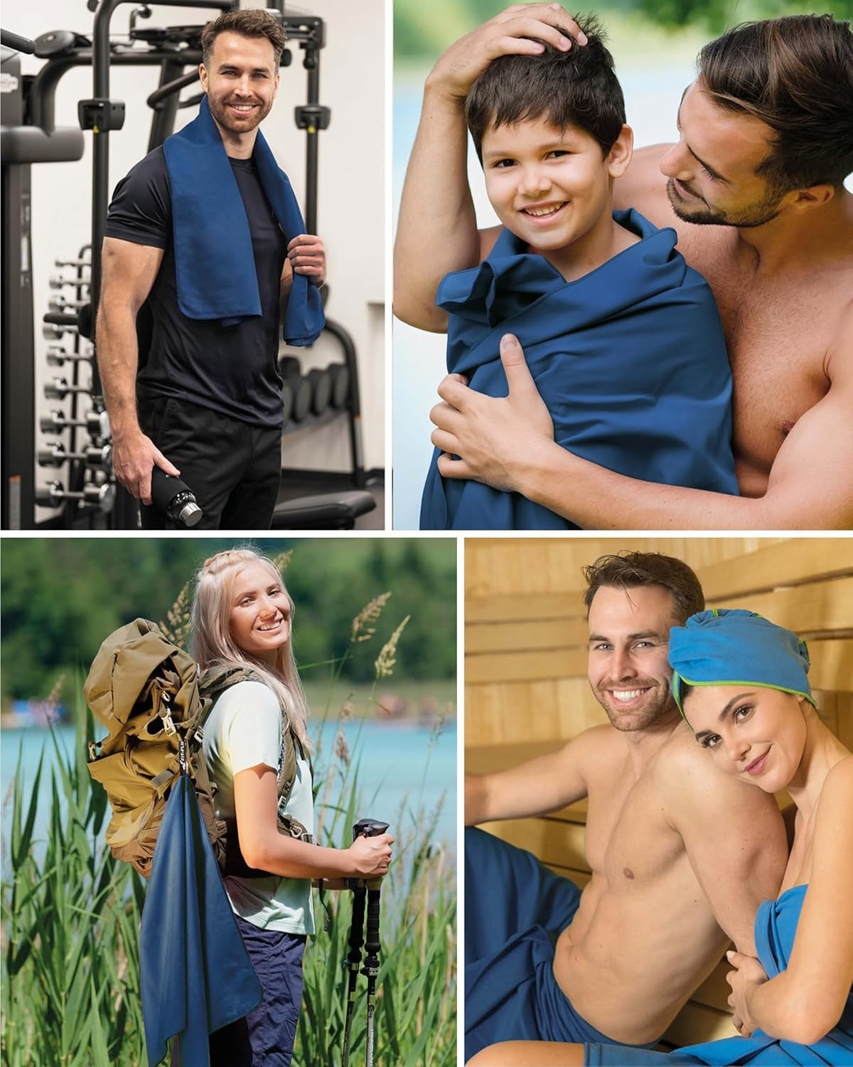 Fit-Flip Mikrofaser Handtuch - Kompakte Microfaser Handtücher - Ideal Als Sporthandtuch, Reisehandtuch, Strandtuch - Schnelltrocknend Und Leicht - Badetuch Groß - Sport, Fitness, Sauna