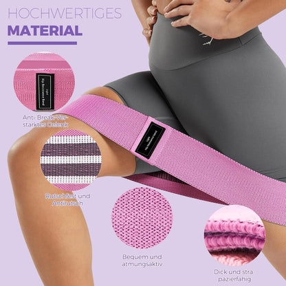 Elastisches Band Für Krafttraining, Aus Stoff, Elastisches Fitnessband, 3 Kraftstufen, Elastisch, Sport Für Yoga/Pilates/Fitness/Squats/Po-Brücke