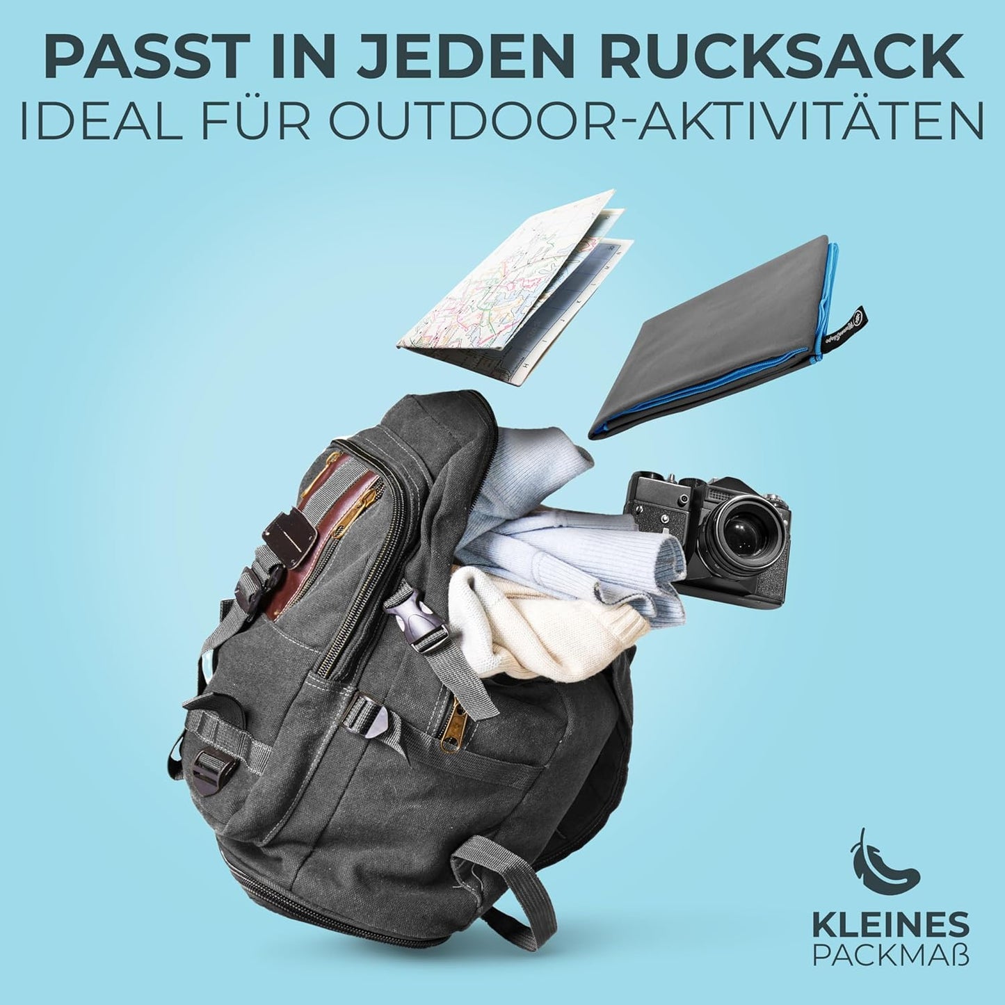 Nirvanashape Mikrofaser Handtuch - Reisehandtuch, Badetuch Für Urlauber in Vielen Farben - Kompakte, Schnelltrocknende Microfaser Handtücher Als Strandtuch, Sporthandtuch - Für Reisen, Camping, Sport